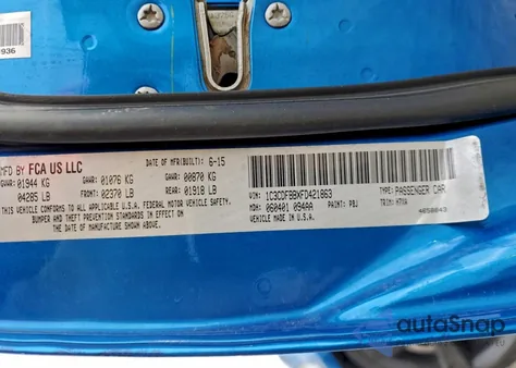 2015 Dodge Dart Sxt z USA, uszkodzony, nr VIN 1C3CDFBBXFD421863